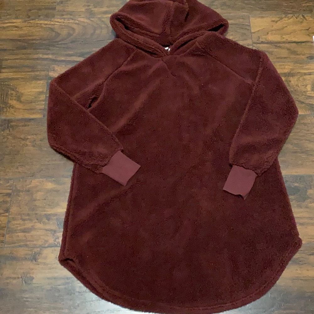 BP fuzzy teddy hooded oversized pullover size medium